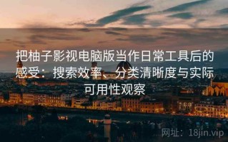 把柚子影视电脑版当作日常工具后的感受：搜索效率、分类清晰度与实际可用性观察