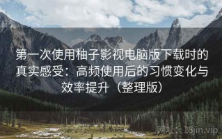 第一次使用柚子影视电脑版下载时的真实感受：高频使用后的习惯变化与效率提升（整理版）
