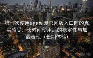 第一次使用age动漫官网版入口时的真实感受：长时间使用后的稳定性与加载表现（长期体验）